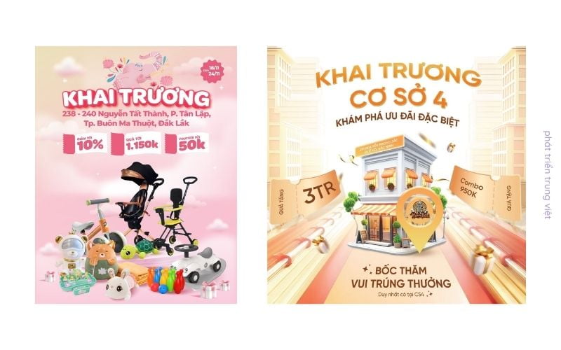 Banner khai trương cửa hàng đẹp, thu hút